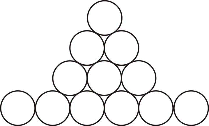 6 + 3 + 2 + 1 = 12